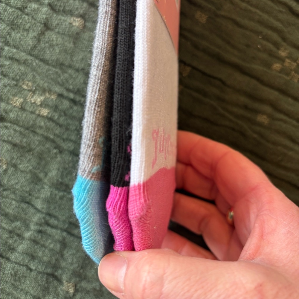 NWT 3 Pack Juicy Couture Gray and Teal Casual Socks Sale! - Picture 5 of 5